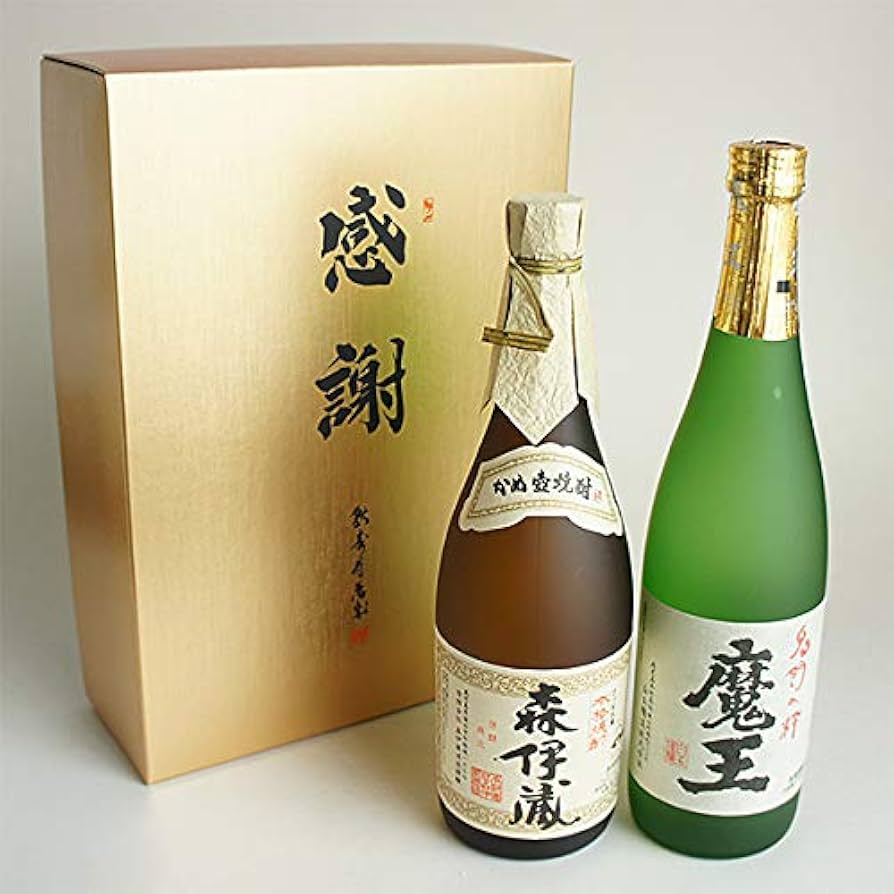 Amazon.co.jp: 森伊蔵・魔王 芋焼酎 四合瓶 720ml 2本セット 感謝の