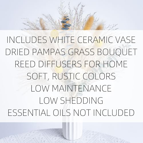 Diffuseurs de roseaux de fleurs séchées avec arrangements d'eucalyptus pour table