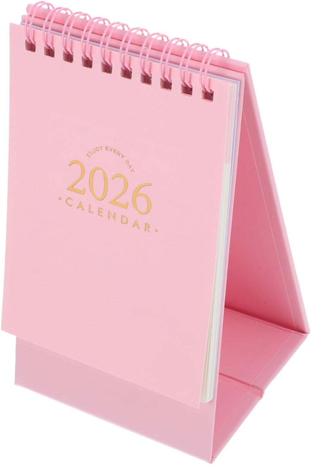 Compact Small-sized Desk Calendar with Twin-wire Binding Standing Flip Monthly Planner for Home Office School Minimalist Portable Organizer