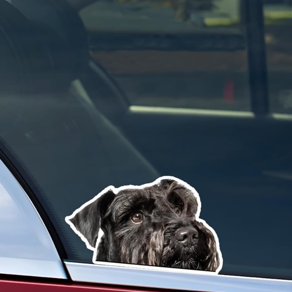 2pcs Black Miniature Schnauzer Car Decal Sticker 5.91"x3.35", Distinguished Mustache Dog Sticker for Car, Refrigerator, Window, Laptop, Sophisticated Pet Decor |#DK244 - Image 5