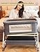 bonbay Baby Bassinet, Bedside Bassinet for Baby, 4 in 1 Portable Bassinet Bedside Sleeper with Wheels Mosquito Net & Storage Basket, 6 Height Adjustable Rocking Bassinet for Newborn Baby