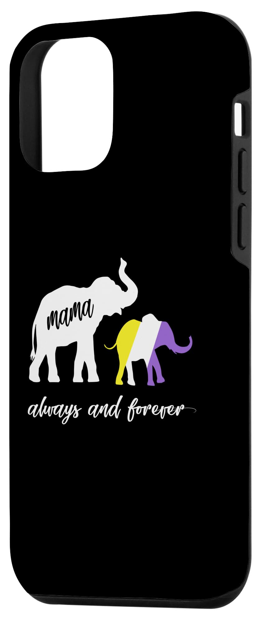 iPhone 12 mini Nonbinary Mama Elephant - Mom of Nonbinary Teen Case - Image 2
