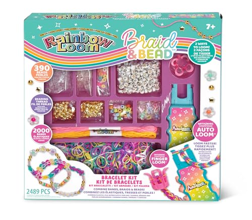 Pulseras elásticas de gomas Bandai Rainbow Loom de gran capacidad para trenzar pulseras con cuentas