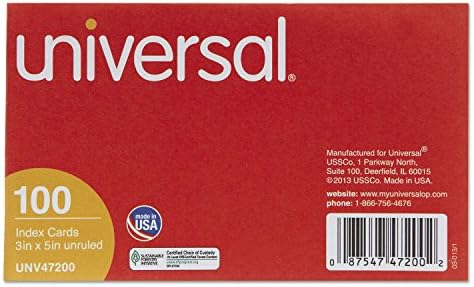 Unruled Index Cards 3 x 5 White 100/Pack