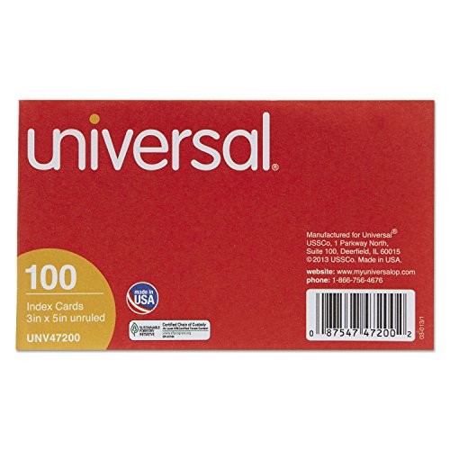 Unruled Index Cards 3 X 5 White 100/Pack #TOP3
