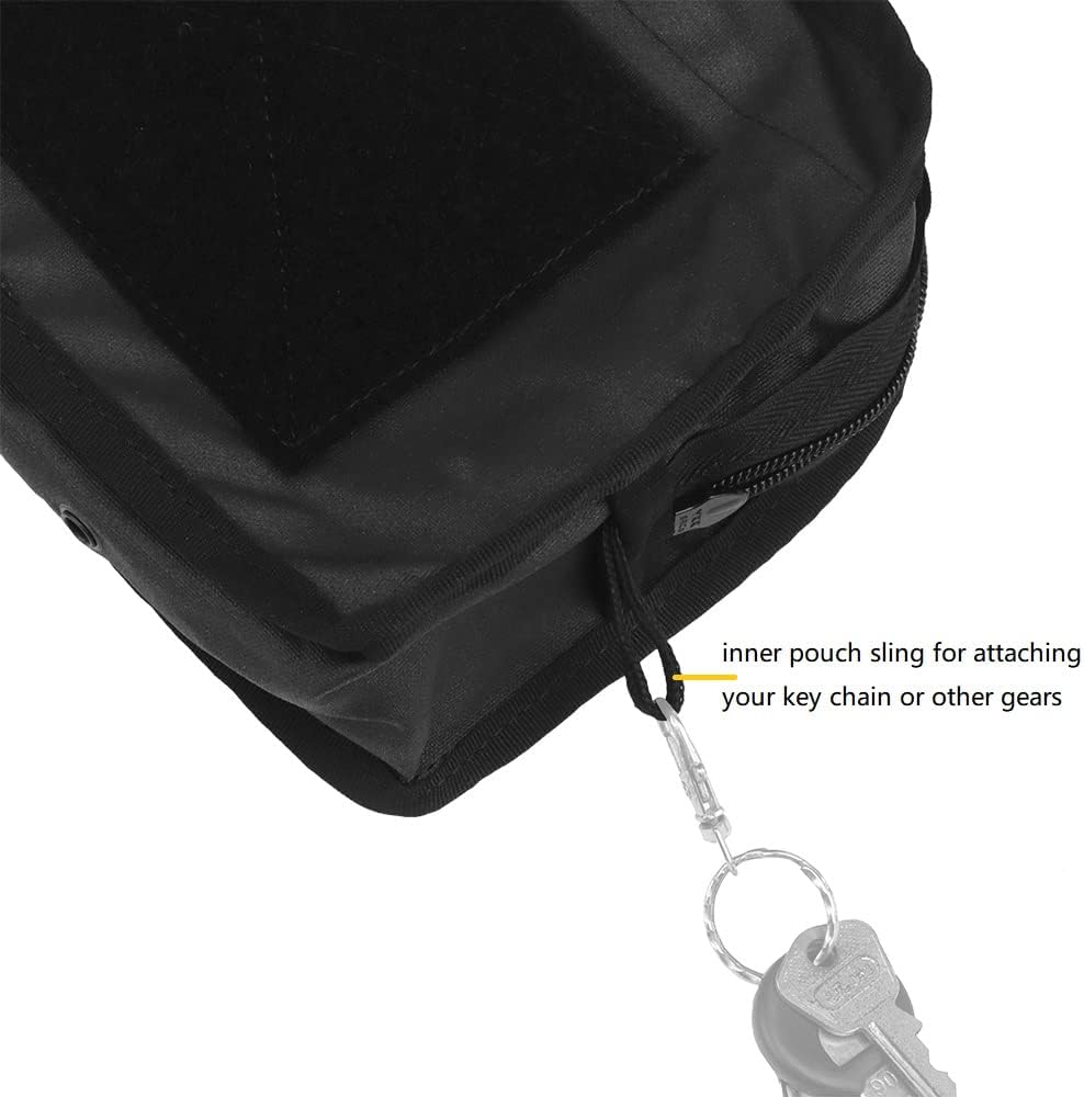 Tactical MOLLE Admin Panel Pouch, Large Volume Utility Tool EDC Bag Chest Pouch for Vest Duty Belt