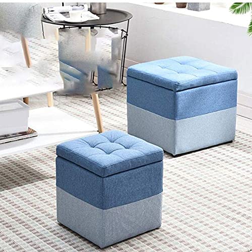 Pouf Ottoman Carré en Tissu Lavable Grande Capacité de Rangement Moderne A - 5
