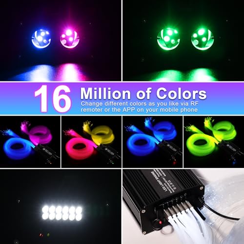 Image of Dual Color Starlight Headliner Kit 1000pcs Meteor&Twinkle Fiber Optic Light | 13.1ft 240pcs Shooting Star Lights for Car /Home, Music Sync Star Ceiling Light with APP /Remote for SUV /Truck Decoration