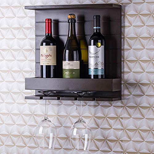Adega De Vinhos De Madeira Com Porta Taças Para 4 Garrafas