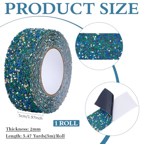Image of MAYJOYDIY 5.5 Yards Blue PET Anti Slip Tape 2 Inch Self-Adhesive Non Skid Tape High Friction Tape Non-Slip Traction Grip Tape for Staircases Shower Stairs Pool Tubs Wet Areas