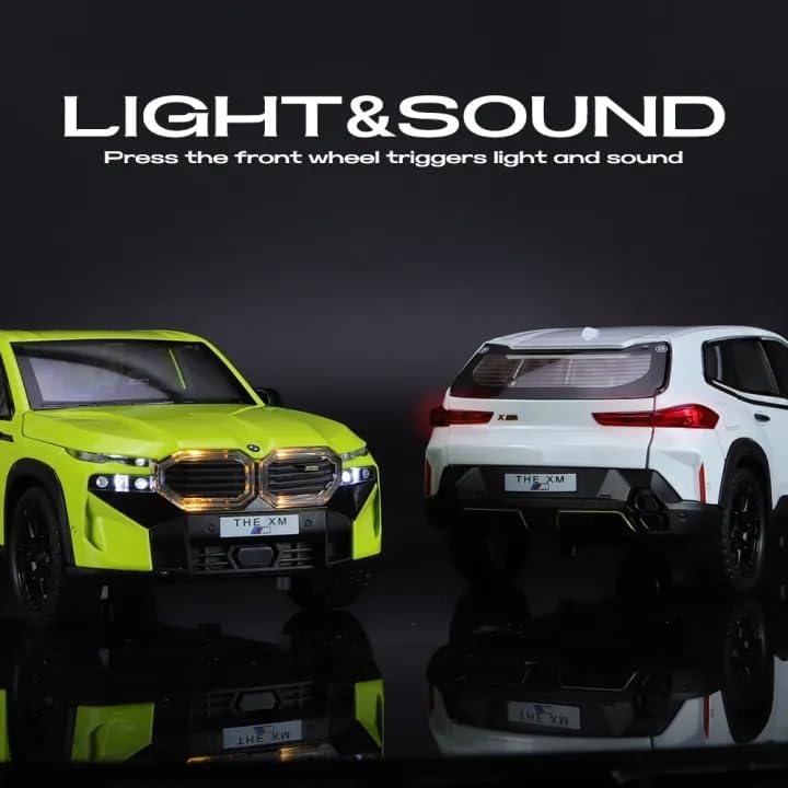 Image of Exclusive Alloy Metal Pull Back Die-Cast Car Diecast Metal Pullback Toy Car with Openable 6 Doors,Light Music Boys Gifts Toys (1:24 B.M.W XM SUV-Black Color)