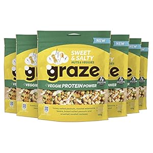Graze Sweet & Salty Veggie Protein Power Groente- en Notenmix Snack – 6 x 120 g