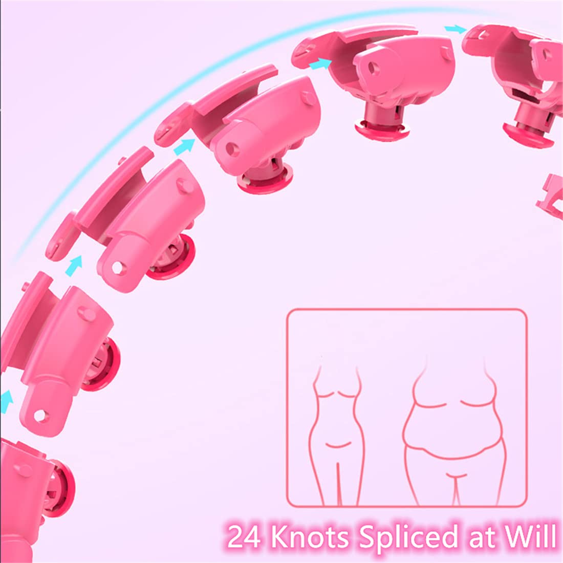 Einstellbarer Hula-Reifen Für Erwachsene & Kinder Bauchübung, Kreis Gewichtete Reifen 2 in 1 Bauchfitness, Großartig Für Erwachsene Männer Und Frauen,Blau,15 Knots