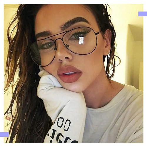 Image of Dollger Aviator Clear Lens Glasses Non-prescription Eyeglasses Metal Frame for Women Men (3025 rose gold)
