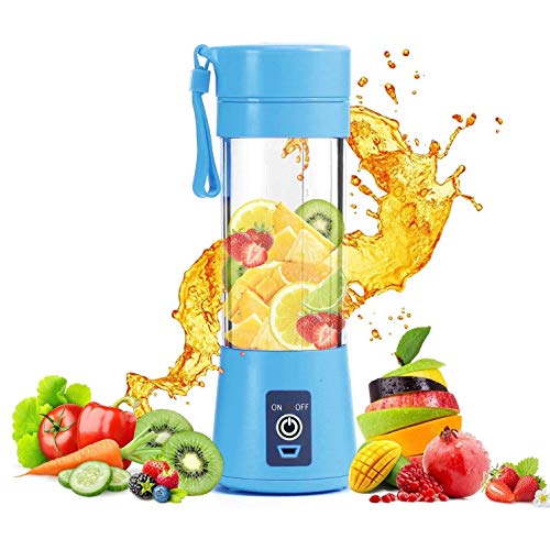 Zoreo-Mini-Blender-Fruit-Mixer-Machine-Portable-Electric-Juicer-Grinder-Cup-380Ml-Personal-Blender-Smoothie-Maker-Usb-Rechargeable-Fruit-Juice-Extractor-And-Mixer-For-Home-Office-Outdoor-Blue - mixer grinder