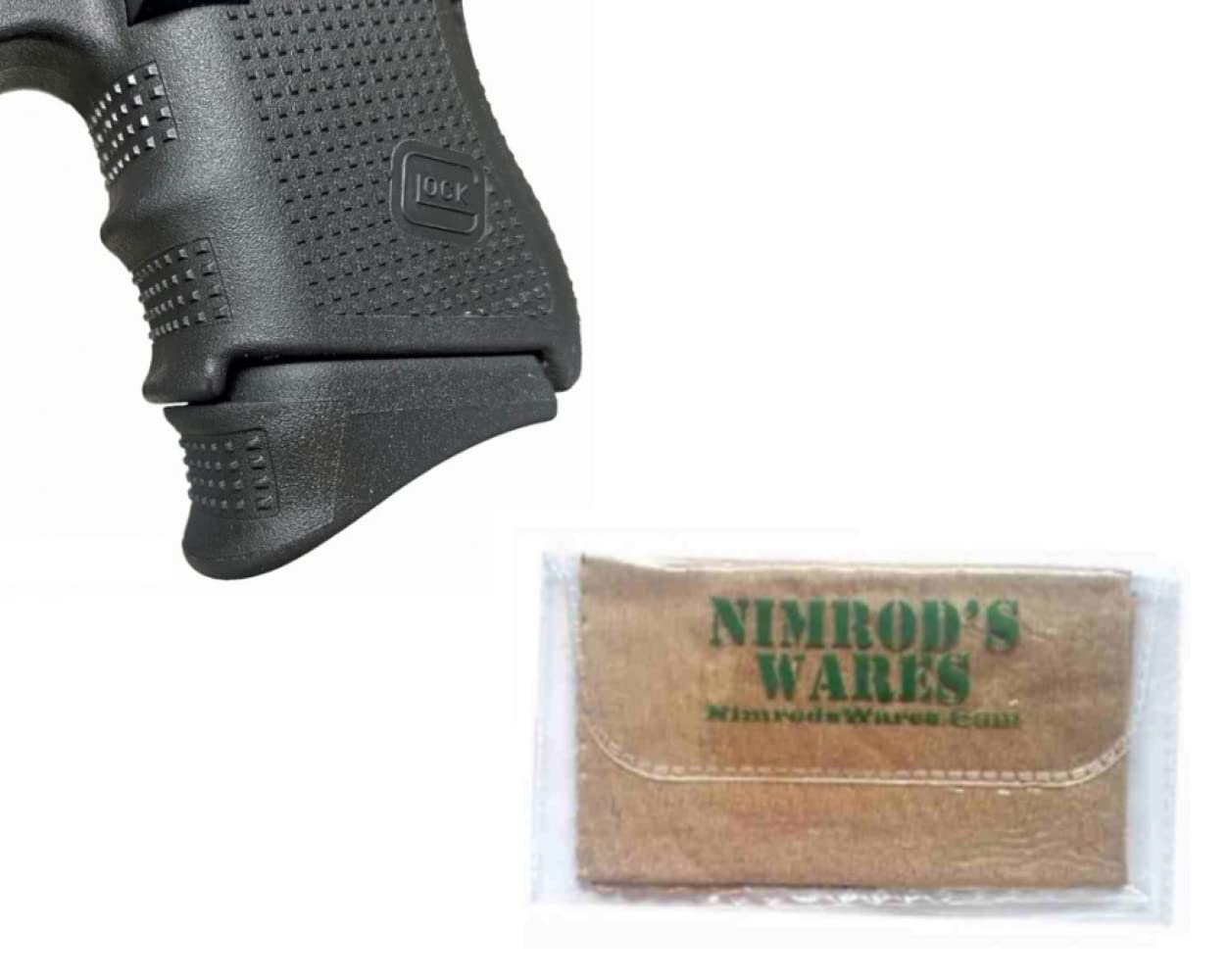 Nimrod's Wares Pearce Grip Extension Compatible with Glock Gen 4 Gen 5 G26 G27 5/8" PG-G526 Bundle with Microfiber Cloth