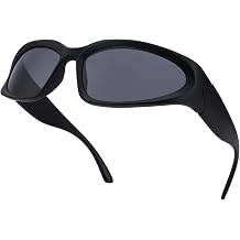 NULOOQ Wrap Around Sunglasses for Women Men Trendy Swift Y2K Oval Sport Shades Silver Futuristic Sunglasses