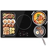 36 Inch Induction Cooktop 10800W, TECASA Built-in Electric Stove with 5 Boost Burners, Compatible with Magnetic Cookwares, Timer & Child Safety Lock, 9 Power Levels