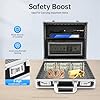 Locking Briefcase Hard Security Briefcase with Dual Combination Locks File Organizer Storage Box 14.96 x4.33 x13 Inch W/Strap (Black) #1