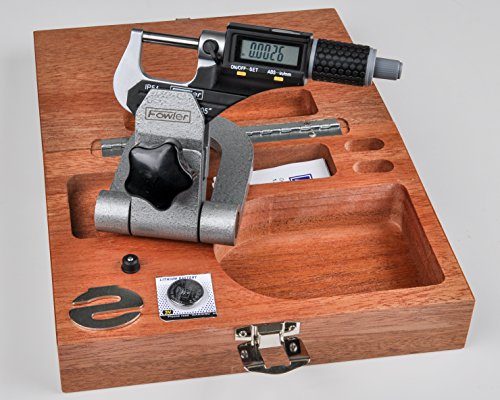 Fowler 54-860-777 Ip54 Digital Micrometer And Stand Inspection Set, 0-1"/0-25Mm Measuring Range, 0.00005"/0.001Mm Resolution, Rs-232 Output #TOP2