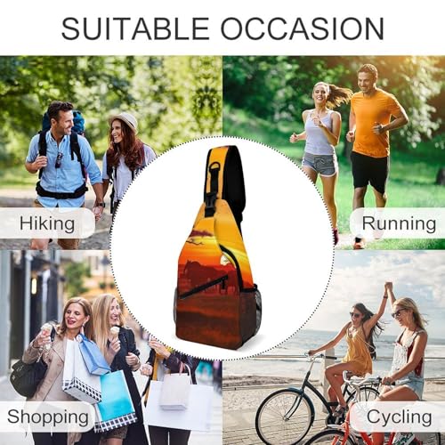 Mochila deportiva tipo sling African Animal Sunset miniatura 6