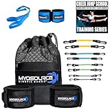 Kinetic Bands All-Star Cheer Kit – Improve Cheerleader Fitness and Performance, Flexibility Stunt Strap, Tumbling Ankle Straps, Cheerleading Workout DVD (Ages 12 & Under, Blue)