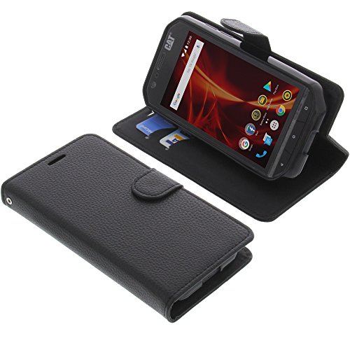 Portefeuille Cat S31 housse de protection style livre noir pour téléphone portable
