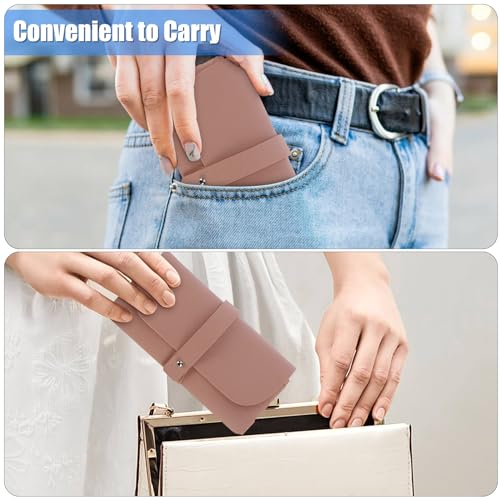 Image of Soleebee Portable Eyeglass Pouch Soft Leather Anti-Scratch Sunglasses Case Glasses Purse Bag Storage Pouch
