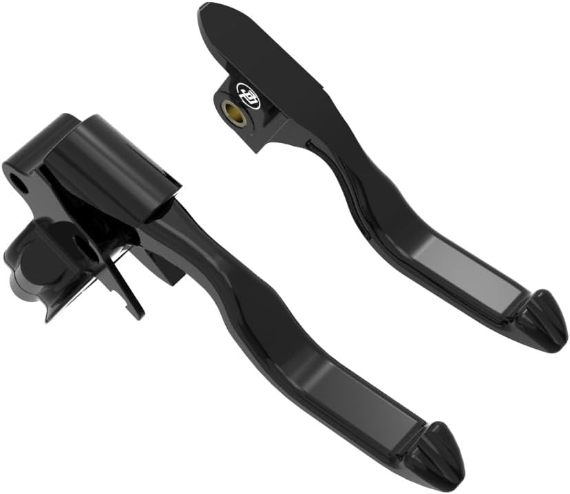 POWER JAMES Black Easy Pull Clutch Brake Shift Levers Hand Controls with clamp Lever Brackets Compatible with Harley Davidson 2018-25 Softail FLDE FLFB FLSL FLSB FXBB FXBR FXLR FXST Models (Black)