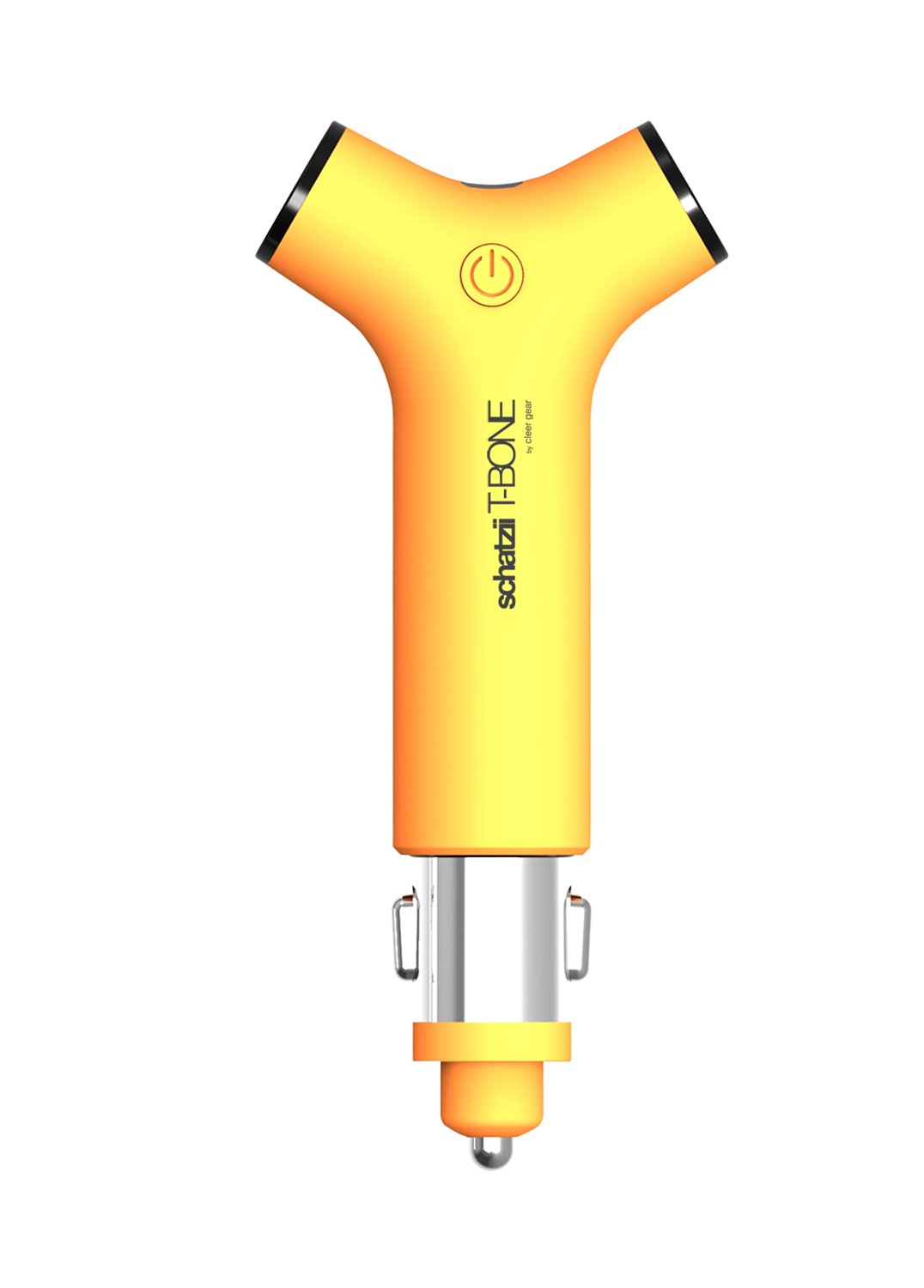 Schatzii T-BONE 3-In-1 Car Charger/PwrBnk/LED Flashlight Yellow - Retail Packaging - Yellow