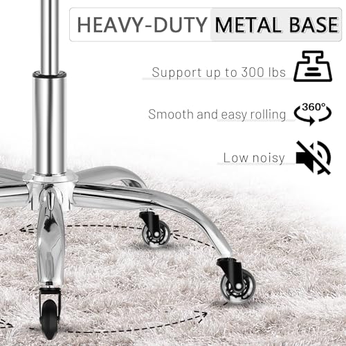 Image of SALONFACTORY Saddle Stool with Wheels 300 lbs Weight Capacity, Heavy Duty Rolling Stool for Medical Massage Salon Kitchen Spa Drafting Nail-Tech,Height Adjustable,360 Swivel,Wide Thick Seat Padding