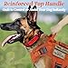 rabbitgoo Tactical Dog Harness for Small, Heavy Duty Pet Harness with Handle, No-Pull Service Vest Small Breed, Adjustable Military Dog Vest for Training Hunting Walking, Orange, S