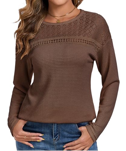 Chicrise Tshirt Damen Causual Lange Ärmel Oberteile Hollow Out...