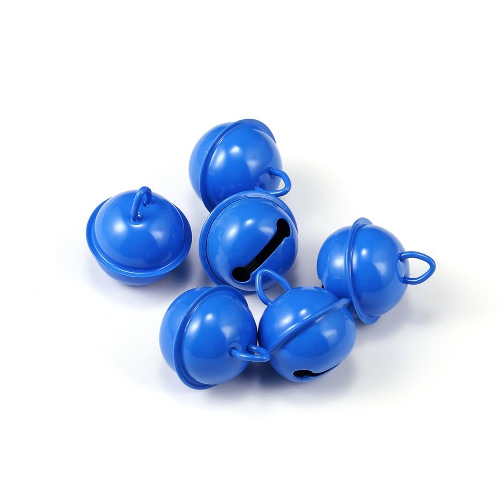 Namzi Jingle Bells, 22mm 60pcs Craft Bells for DIY Holiday Decoration, Musical Party, Home, Festival, Wedding,Blue
