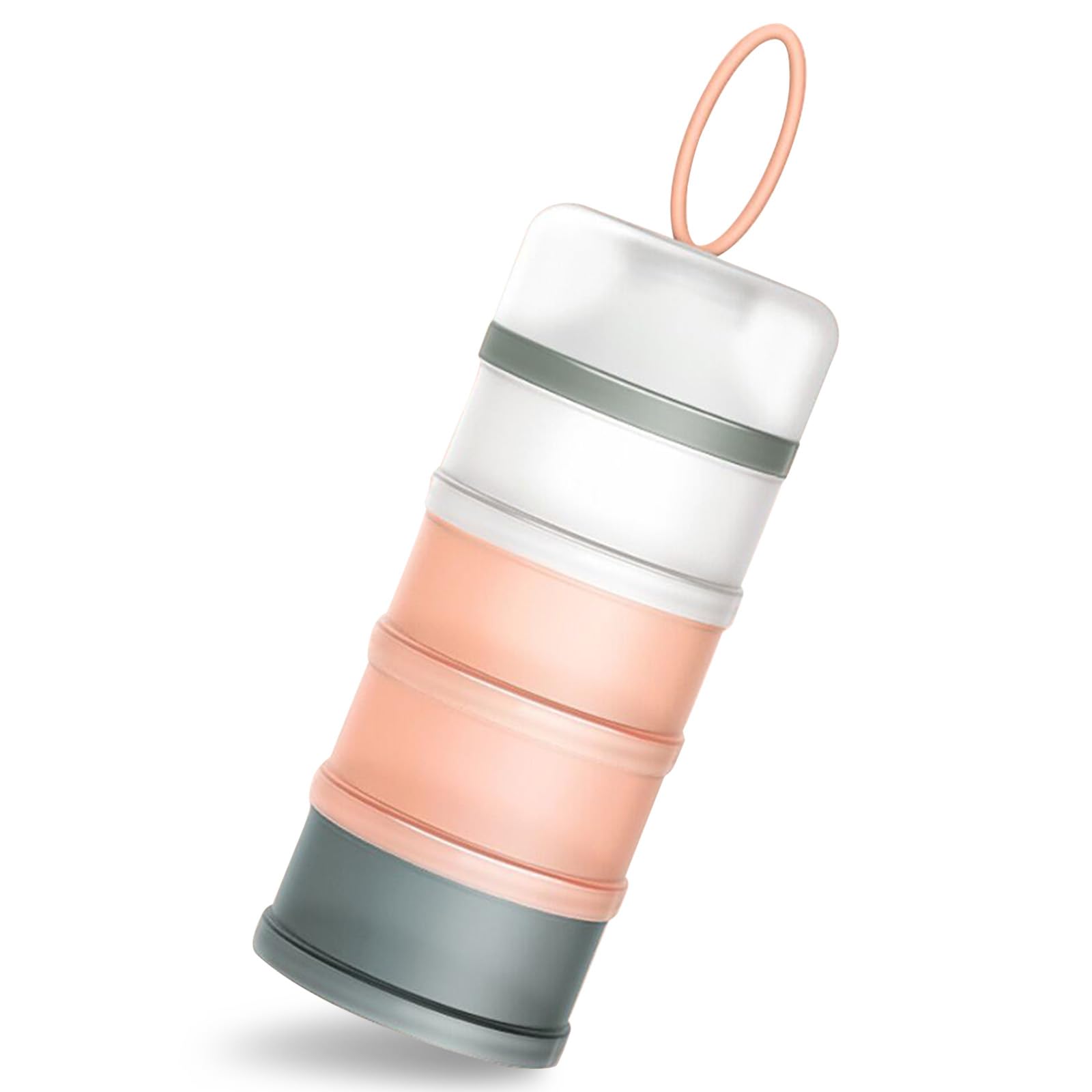 Queta Dispensador de Leche Bebé Recipiente dosificador de Leche en Polvo, Organizador Portátil para Leche en Polvo - 4 Compartimentos, Ligero y Compacto, Ideal para Viajes y Bebés