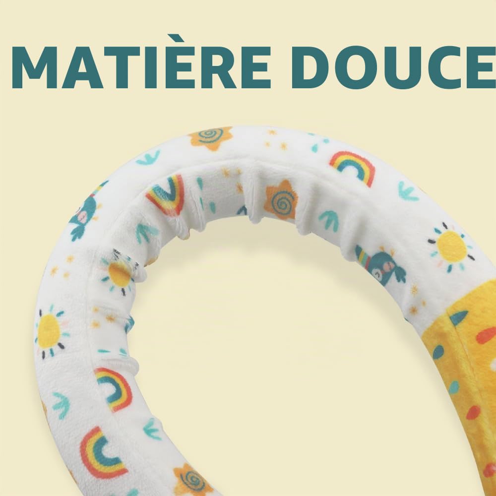 caterbee Barre de Jouets pour balançoire pour bébé, Jouet pour Poussette, Accessoire pour lit bébé et Barre d'activité pour Landau. Arche de Voyage, Jouets pour Berceau pour Tout-Petits.(Sky)