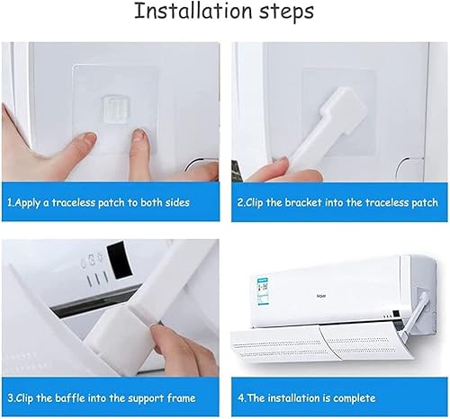 Miniatura 4 de forubar Retractable Air Conditioner Air Deflector, Universal Adjustable Air Conditioning Deflector Air Diverter Cover Telescopic Anti-Wind Baffles