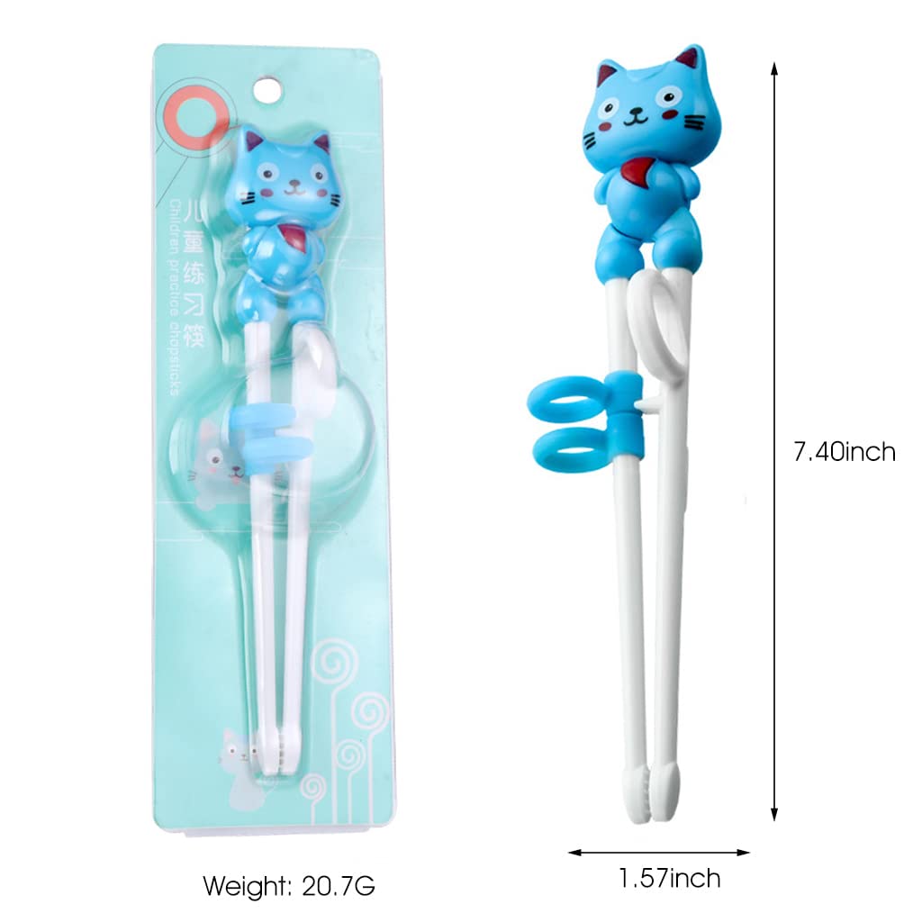 ZIBUYU® Chopsticks for Kids and Adults - Learning Auxiliary Chopsticks With Holding Position for 1-6 Years, Left-Handed and Right-Handed (Blue) - 1 Pair