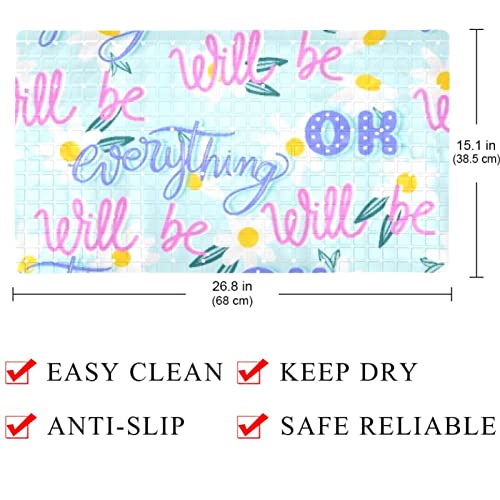 Tapis de baignoire antidérapant lavable en machine avec ventouses - 5