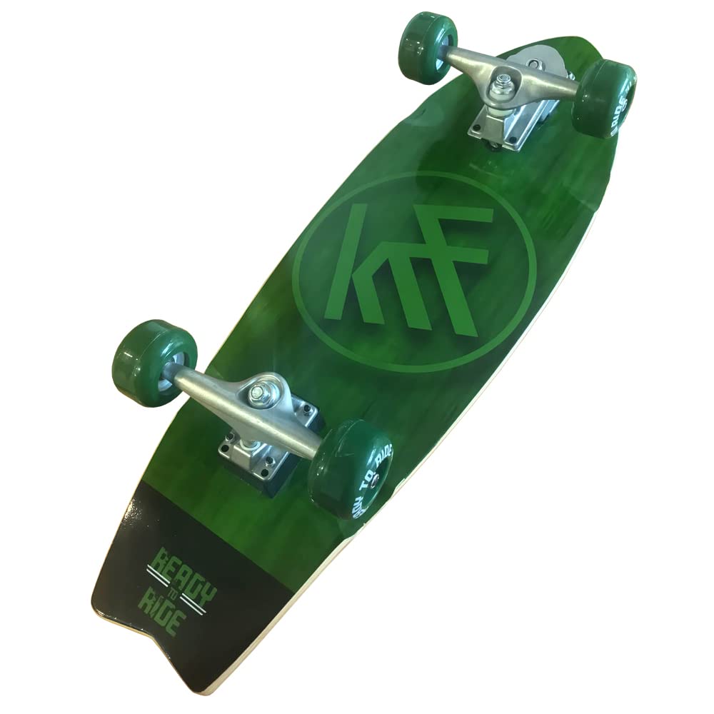 KRF Skateboard Surf Skate Ready TO Ride Green 78,74x26,04mm
