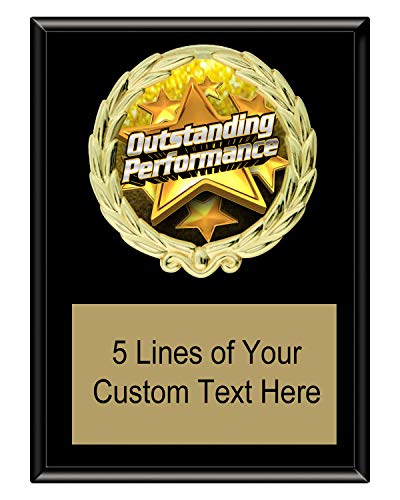Express Medals 5x7 Black Color Outstanding Performance Plaque with Engraved Plate