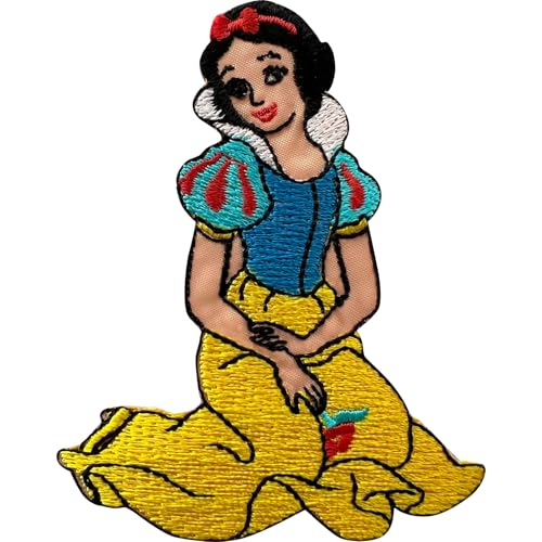 Toppa ricamata a forma di principessa Biancaneve, da applicare con ferro da stiro o