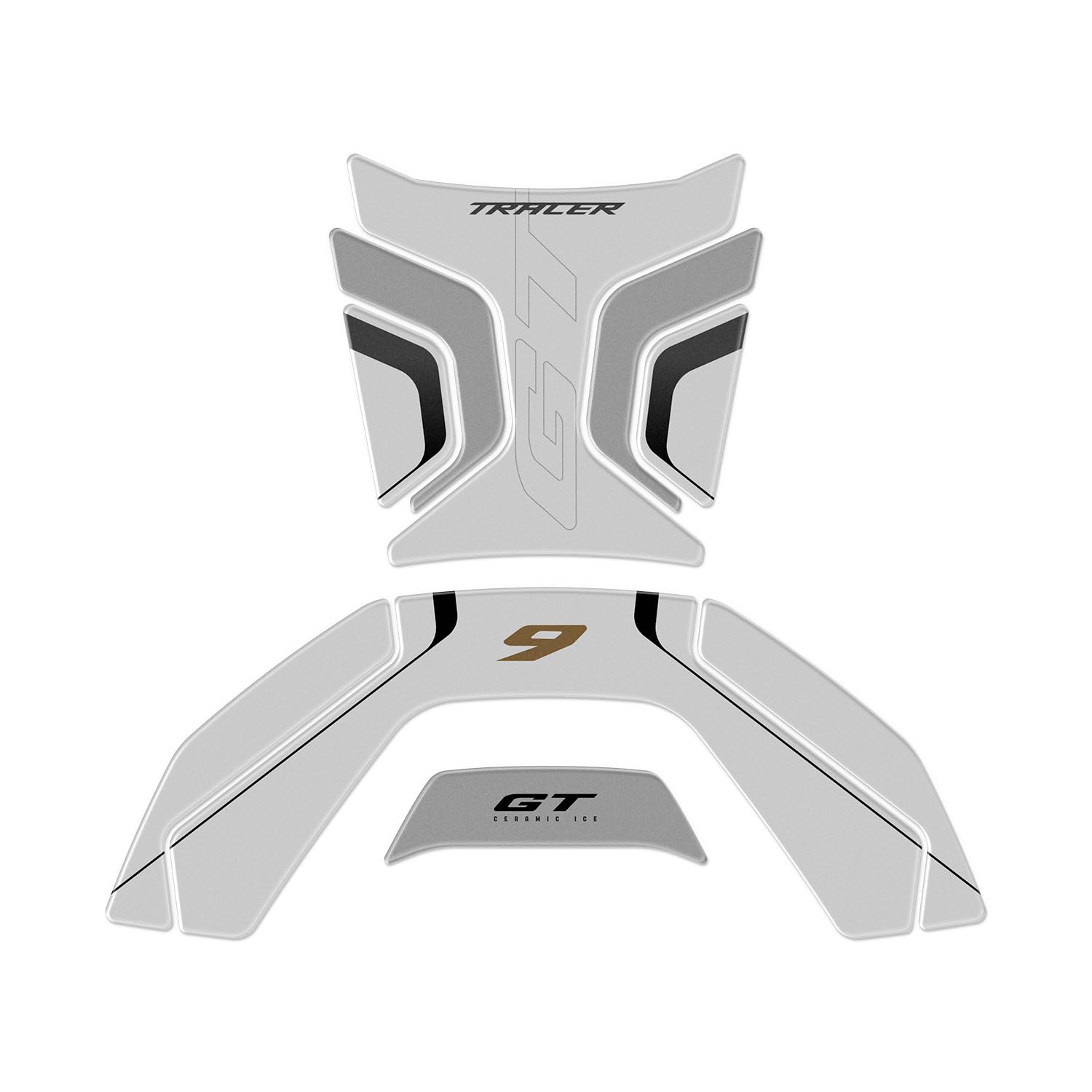 Az Graphishop Osłona zbiornika z żywicy 3D kompatybilna z Yamaha Tracer 9 GT 2025 FM-1163 (Ceramic Ice)