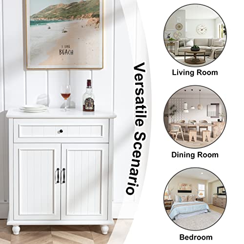 Scurrty Buffet Cabinet Bar Cabinet With Storage, 38 Inch Coffee Bar Cabinet Kitchen Buffet Storage Cabinet With 4 Drawers, Sideboard Buffet Cabinet For Kitchen, Dinning Room And Living Room, White #TOP4