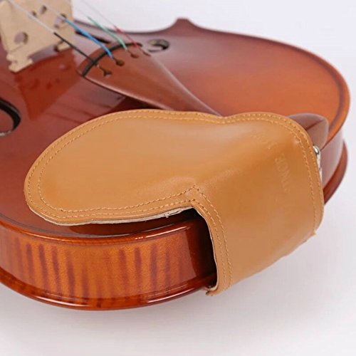 WANDIC Violin Pad, 1PC Smart Chinrest Cover Leather Shoulder Pad for Violin and Viola Medium Size 1/4 or 1/2