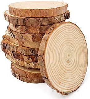 Unfinished Natural Wood Slices 12 Pcs 3.5-4 inch Craft Wood kit Circles Crafts