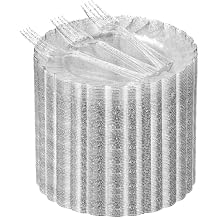 BESTVIP 100 PCS 6 inch Sliver Glitter Plastic Plates with 100 PCS 5.5 inch Plastic Forks, Heavy Duty Disposable Dessert Plates for 100 Guests, Perfect for Wedding, Party, Holiday Dinner,Birthdays