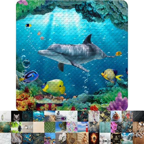 Sanilo Tapis de Douche 53 x 53 cm, Tapis de Bain Antidérapant pour la Douche et la Baignoire, Tapis Antidérapant Lavable en Machine et Résistant aux...