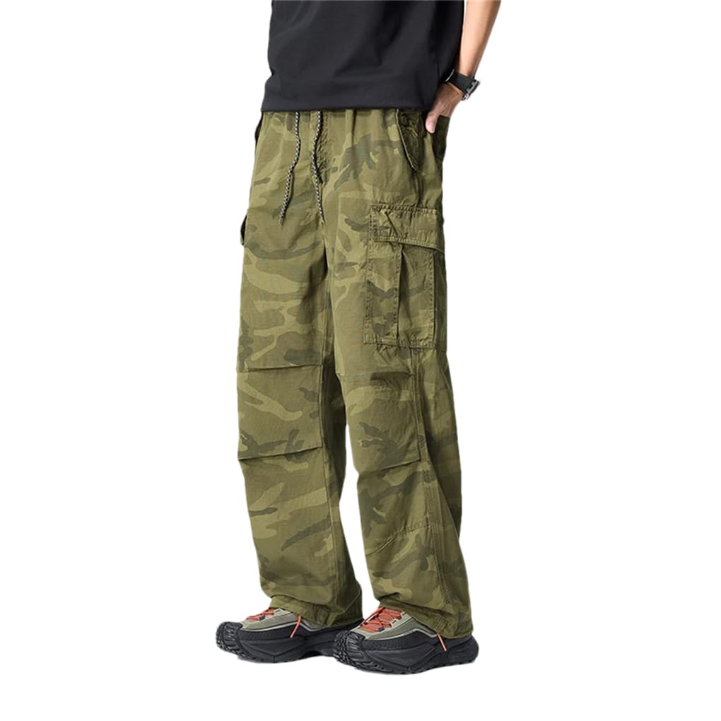 Bciopll Pantaloni larghi da uomo Primavera Estate Outdoor Pantaloni Casual Sport Cotone Camo Cargo Pantaloni