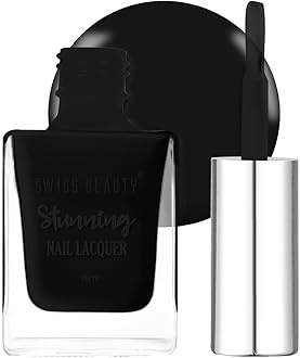 Swiss Beauty Stunning Nail Lacquer | Chip Resistant, Quick drying nail paint | Highly Pigmented with high shine Nail polish | Shade - Midnight, 12gm